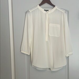 NYDJ Cream 3/4 Sleeve Relaxed Blouse